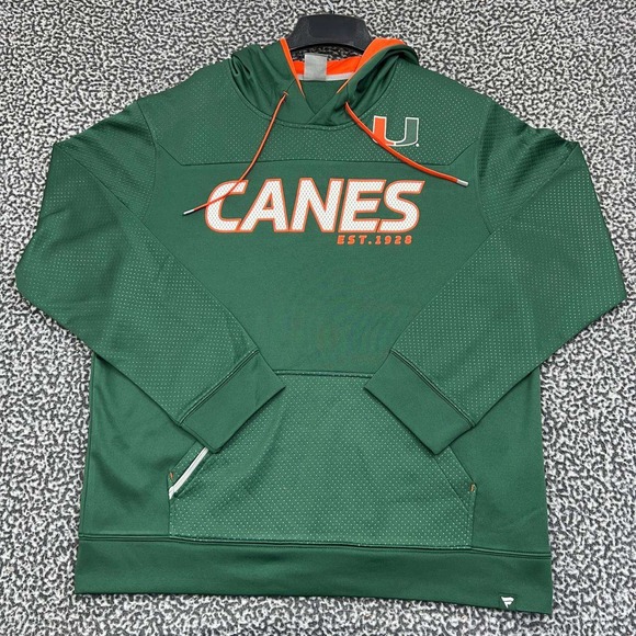Fanatics Other - Miami Hurricanes Hoodie Men Large Green Fanatics Pullover Long Sleeve New L
